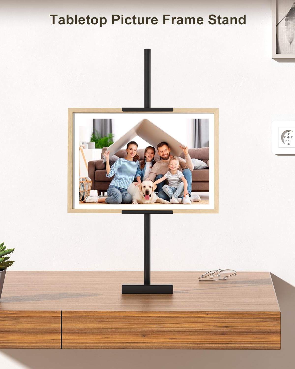 Adjustable Tabletop Easel Stand, Picture Easels for Display Up to 29" H, Metal Picture Frame Holder Stand Table for Art, Photo (Black)