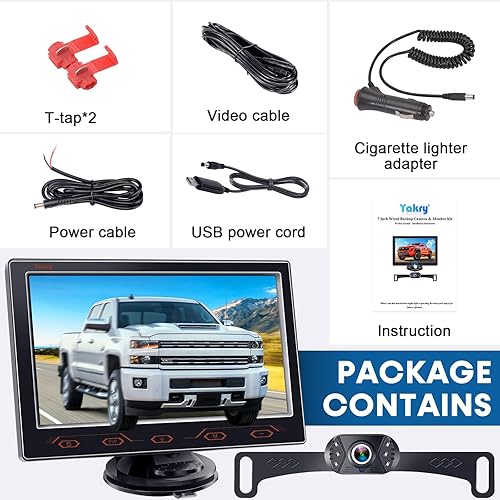 Miniatura 18 de Cámara de respaldo HD 1080P para automóviles, camiones, SUV, caravanas, visión nocturna, impermeable, gran angular, fácil instalación, incluye