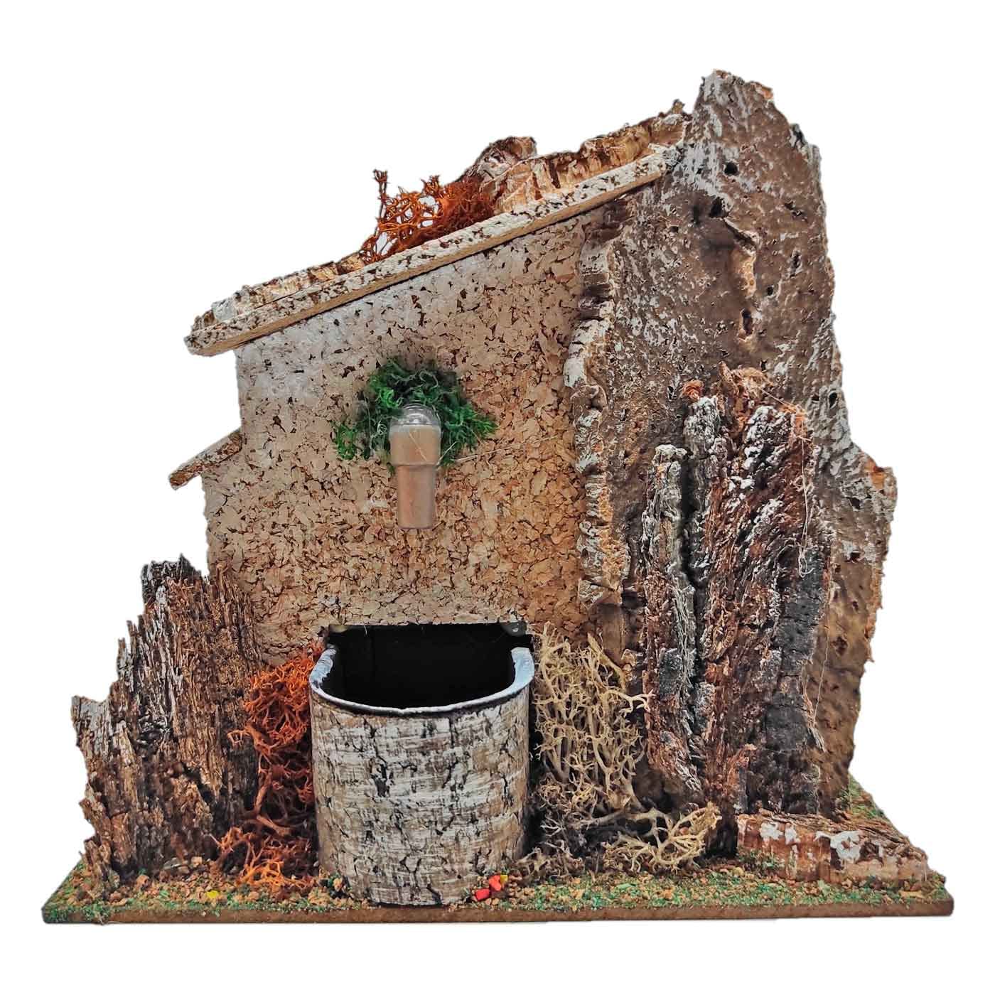 Acan Tradineur - Fuente eléctrica para belén 13 x 15,3 x 8,7 cm, 2,5W, Fuente rústica con Agua para Portal, Nacimiento, Figura Decorativa Navidad, Modelo Aleatorio