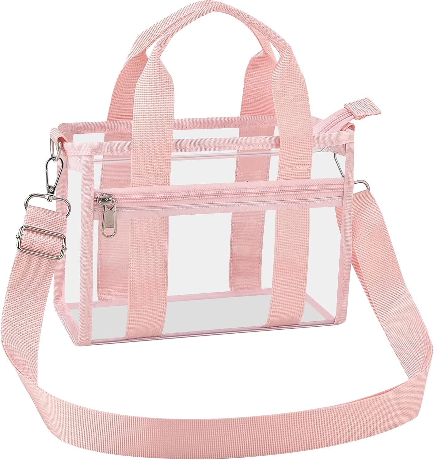 Clear Bag for Stadium Events 12x6x12 Stadium Bag with Pocket Clear Purse for Women Plastic Tote Bag for Work Sports Concert