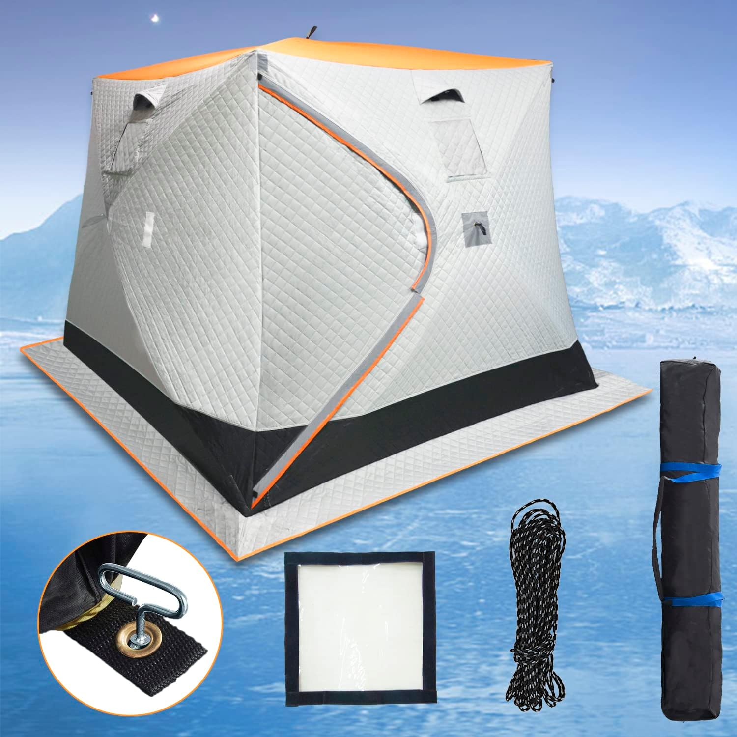 Ice Fishing Tent, 24 Person PopUp Portable Insulated Ice