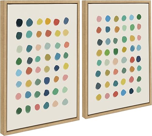 Miniatura 6 de Kate and Laurel Sylvie Meditation 1 y 2 lienzo enmarcado para pared, juego de arte para pared, 2 piezas de 18 x 24 pulgadas, arte abstracto natural