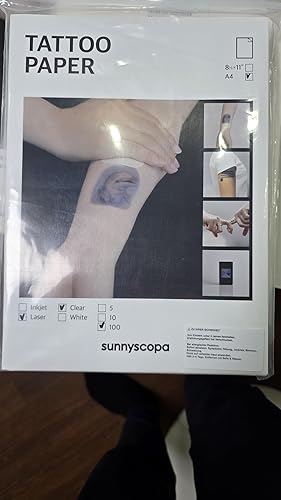 Miniatura 7 de Sunnyscopa Papel de tatuaje temporal imprimible para impresora láser tamaño carta de EE UU 85 x 11 pulgadas 5 hojas hoja de transferencia de