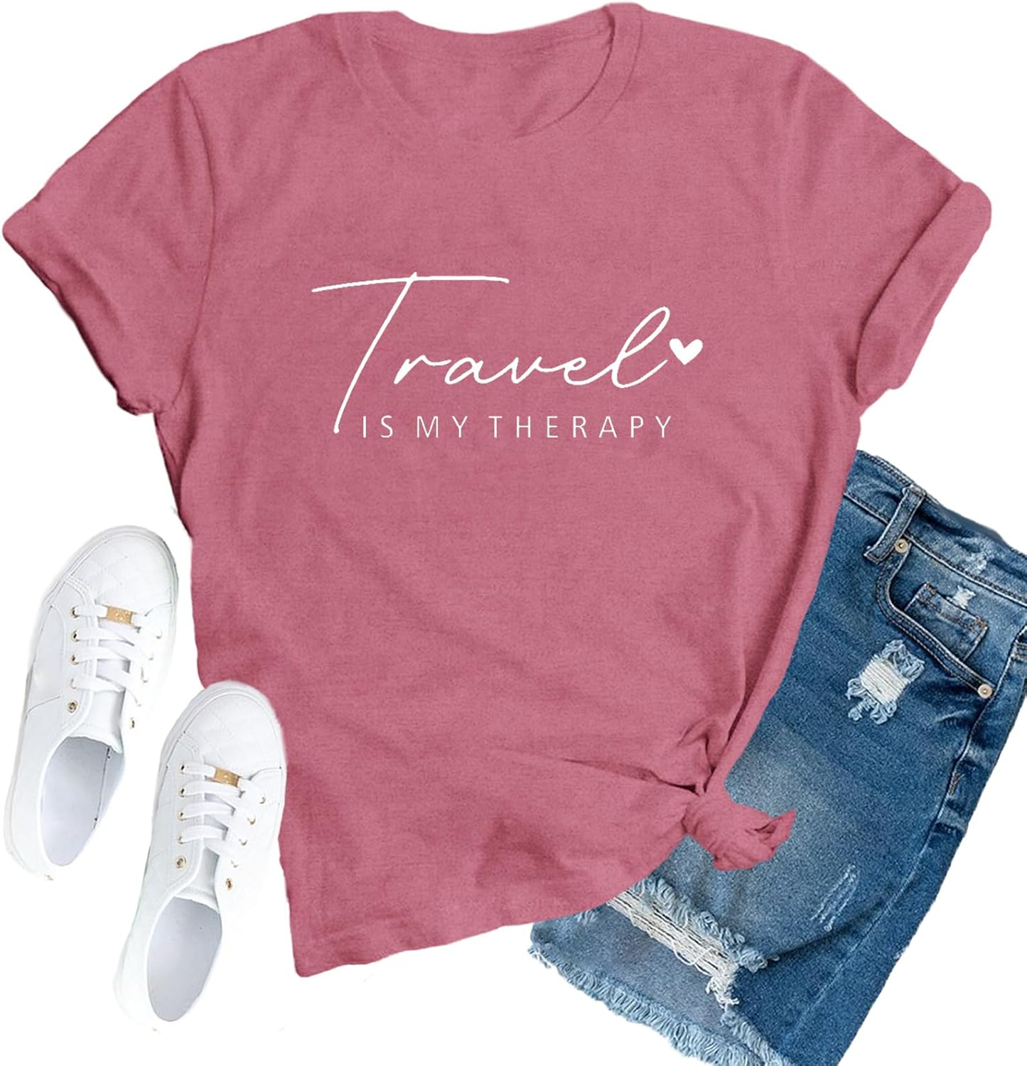 Travel Shirts for Women Travelers Trip Shirts Traveling is My Therapy Tees