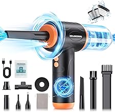 Electric Air Duster & Compressed Air Duster for PC, 4-in-1 120000RPM Handheld Vacuum Cleaner&Air Blower for Electronics, Laptop, Keyboard Cleaning
