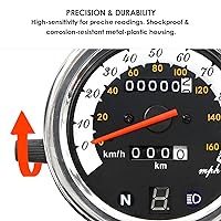 Vista 4 de Velocímetro de motocicleta Medidor de engranajes de pantalla digital universal con odómetro dual