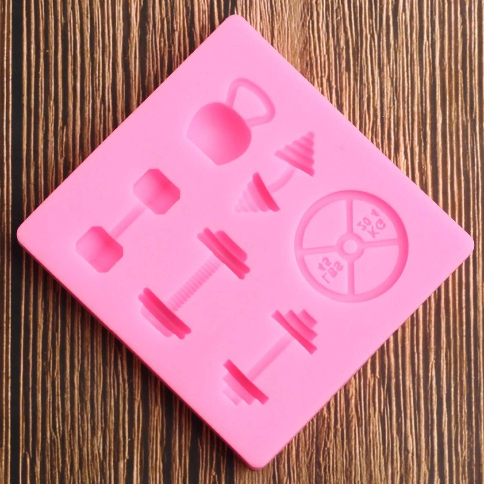 Sport Fitness Workout Oefening Halter Siliconen Fondant Mold Suiker Craft Gumpaste Cake Cupcake Decoreren Tool Polymeer Klei Hars Mold
