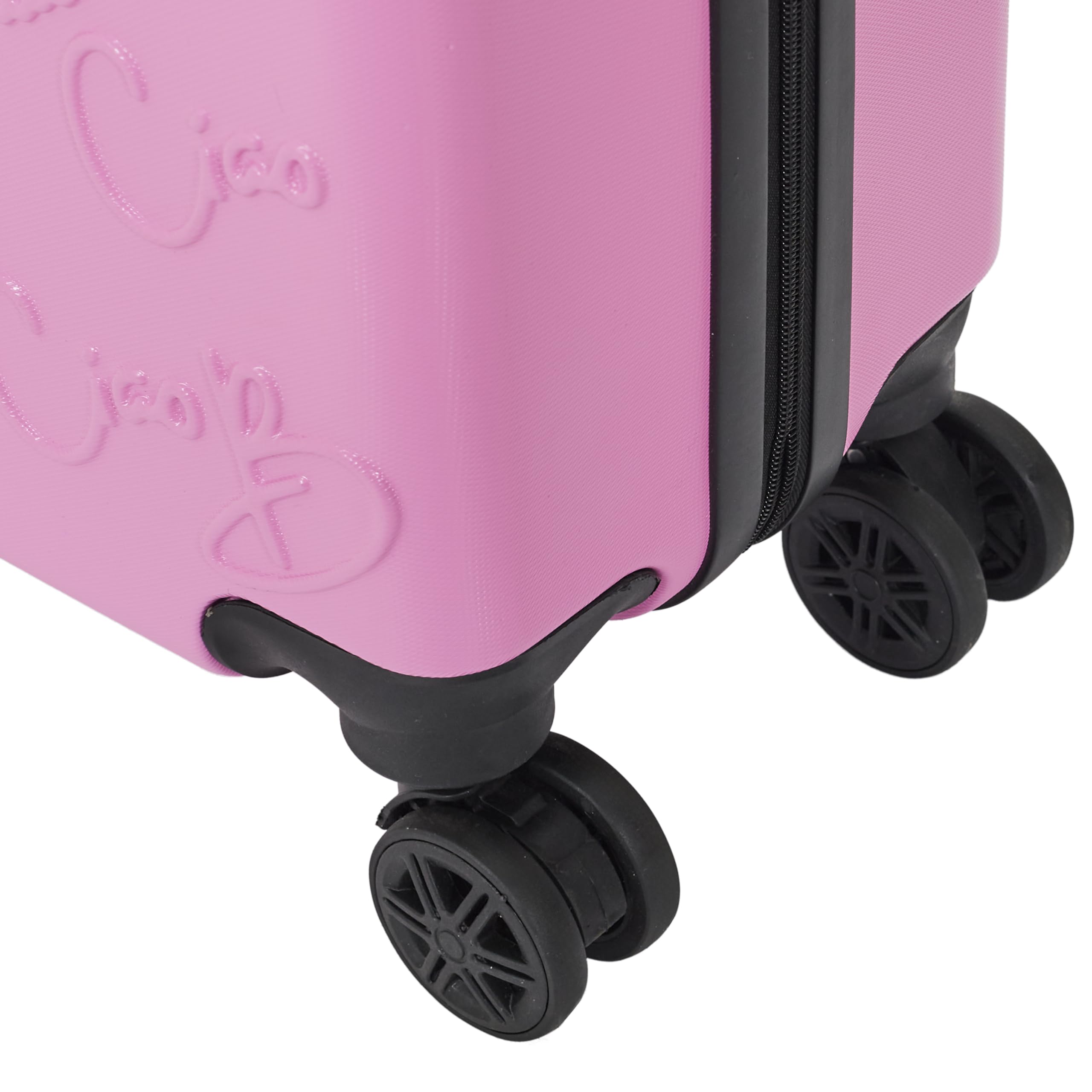 JET LAG, VO00071, Valigia Cabina in Rilievo Rosa 29L, Valigia cabina compatta e spaziosa, Guscio rigido in ABS, Ruote pivotanti a 360°, Maniglia retrattile, Lucchetto di sicurezza