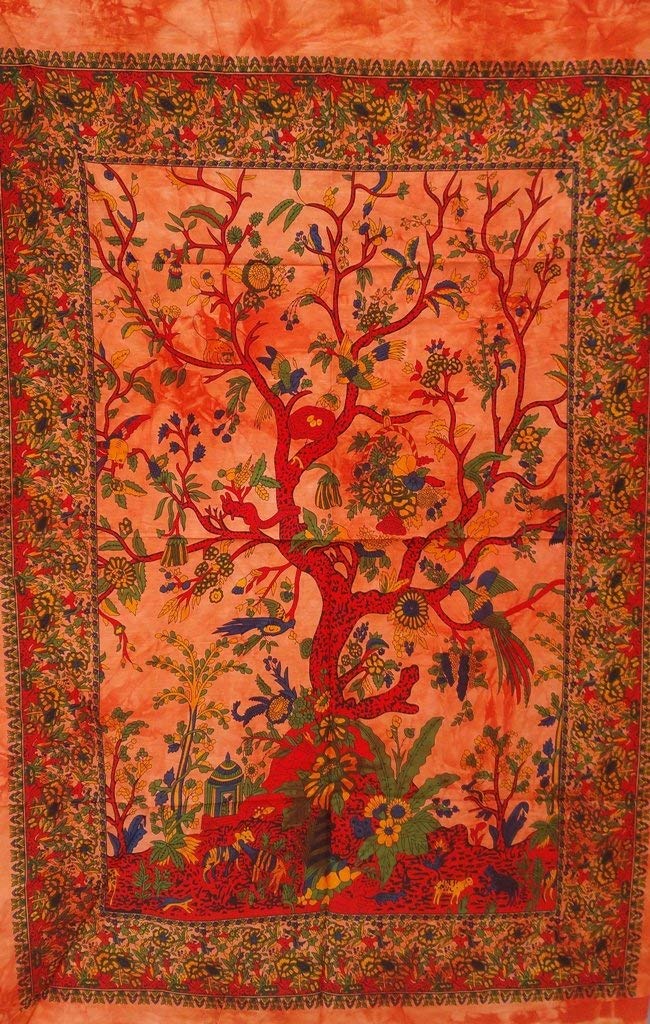 World Wide Kart Tree of Life Indian Wall Hanging Poster Cotton Tapestry