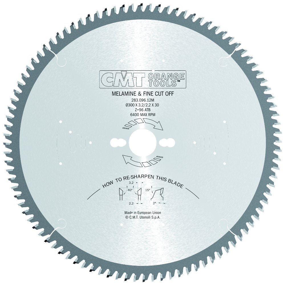 Cmt Orange Tools Silver Cmt 283.096.12M - Fine Cut Off Saw Blade 300X3.2x30 Z96 40Atb