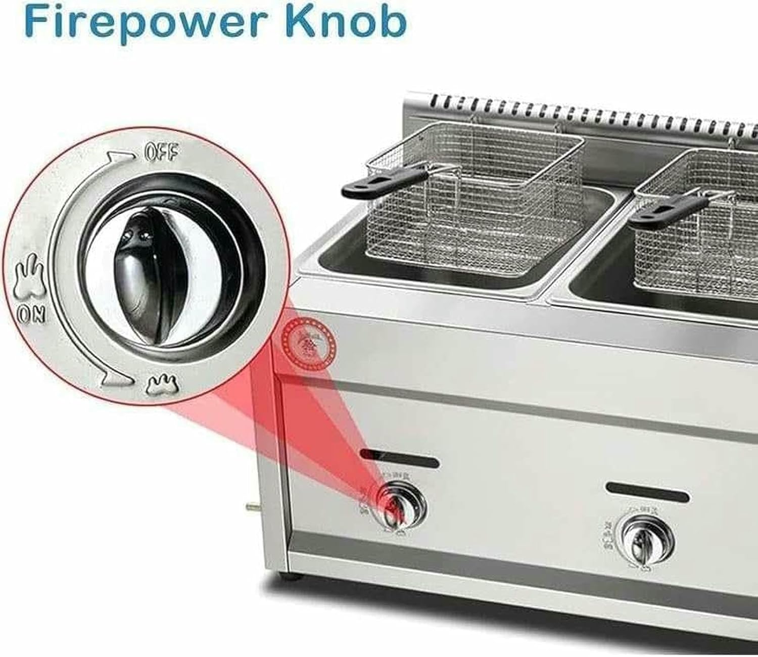 9L+9L Deep Fat Fryer Gas Commercial - Stainless Steel Basket and Lid for French Fries - Perfect for Home Kitchen and Restaurant Use
