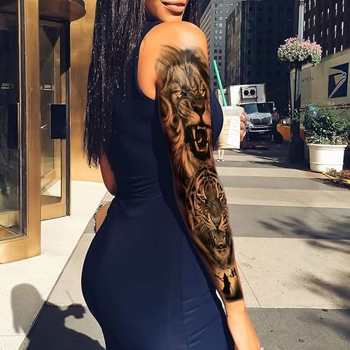 Miniatura 5 de Calcomanías de tatuaje de manga modelo de tótem tribal 6 hojas manga completa para adultos niños mujeres