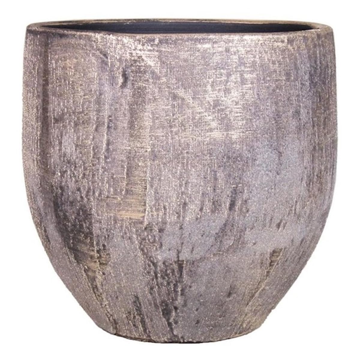 INNA-Glas Ceramic flower pot AETIOS, colour gradient, gold-brown, 16 cm, Ø 17 cm - Planter