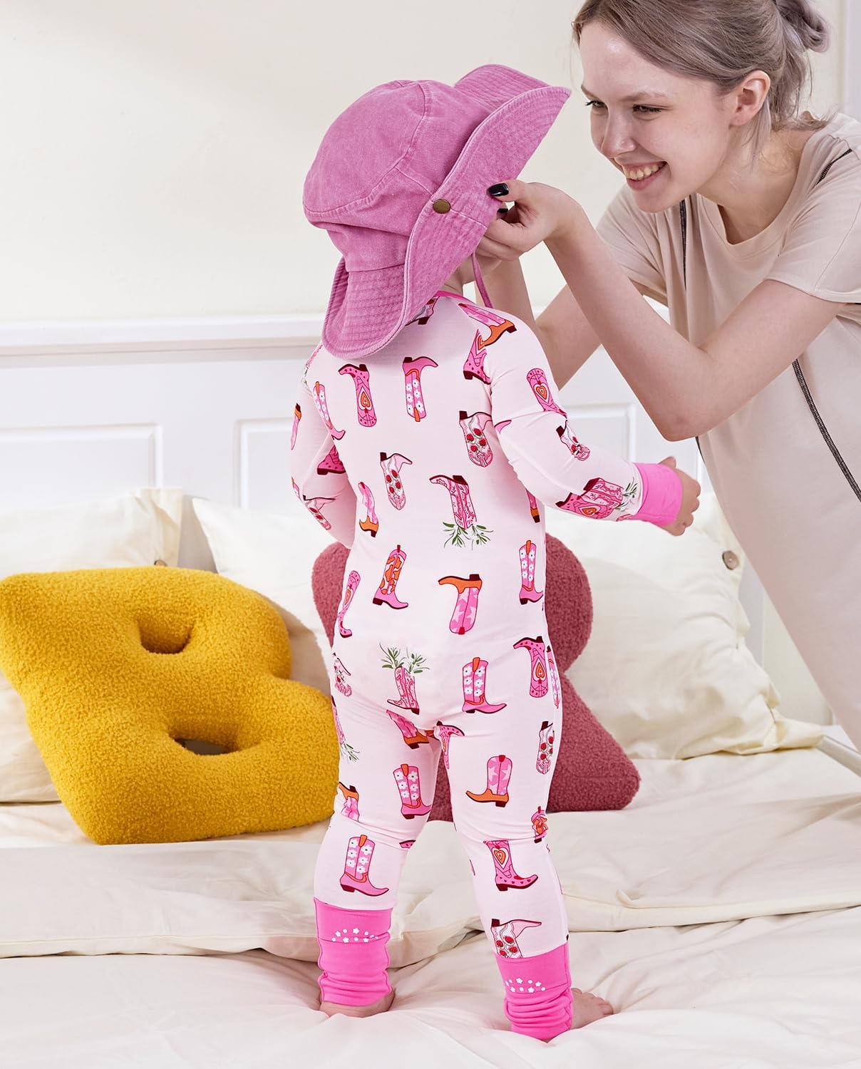 Viscose Derived from Bamboo Baby Footie Pajamas Convertible Newborn Sleeper for Baby Girl Zipper Onesie 0-24M - Image 3