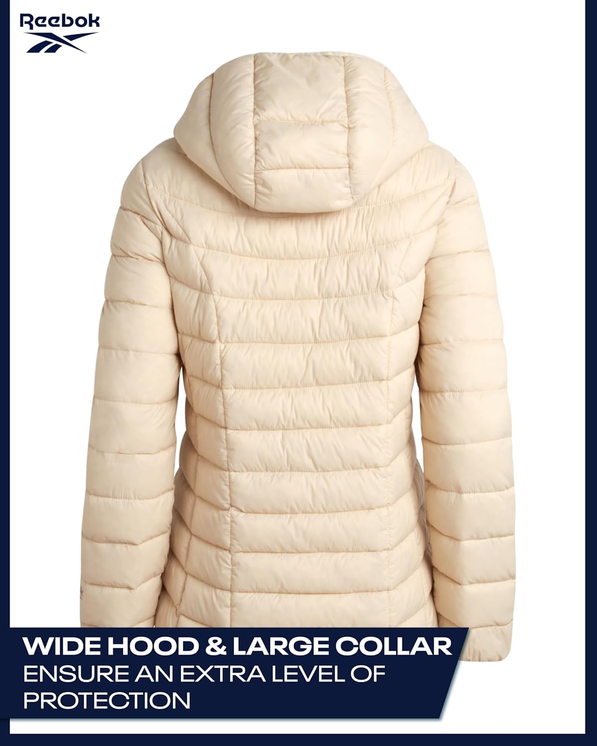Reebok Womens Puffer Jacket - Lightweight Quilted Snow Glacier Shield Zip Up Bubble Winter Coat for Women with Hood & Pockets - Image 7