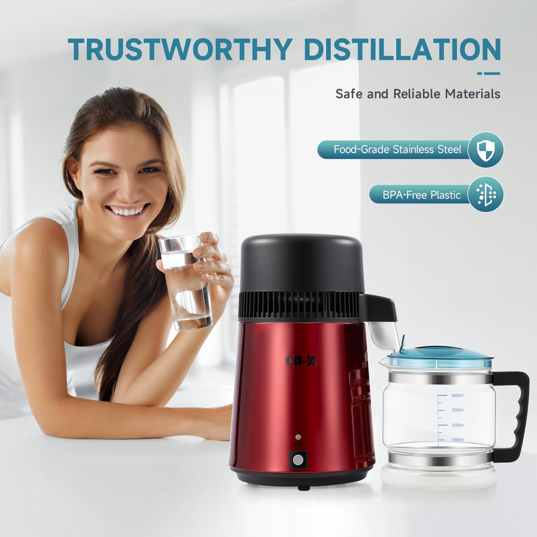 Amazon | CO-Z 水蒸留器 ステンレススチール蒸留純水機 家庭用