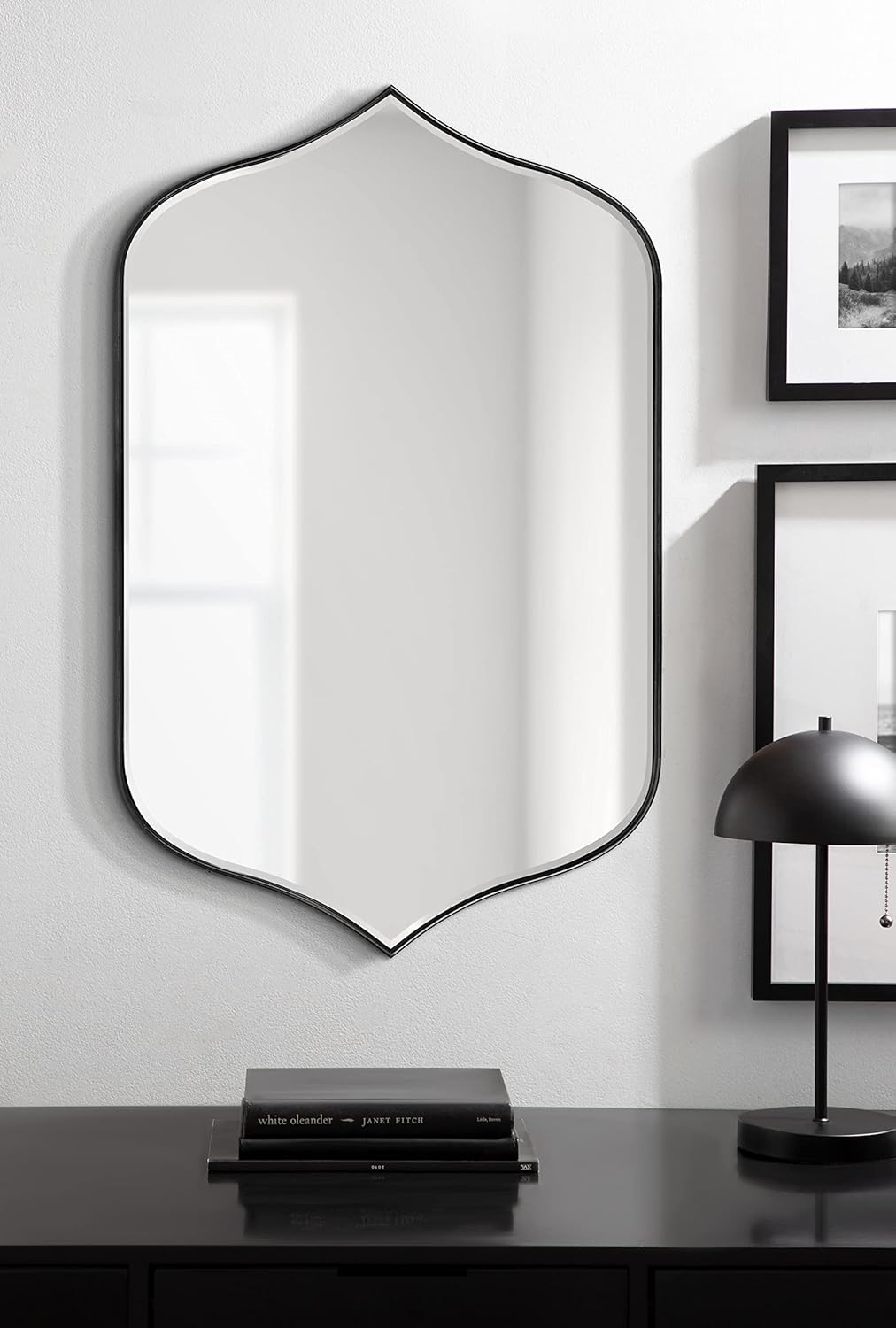 Kate and Laurel Tyla Modern Wall Mirror; 20 x 32; Black; Decorative Vibrant Peaked Mirror