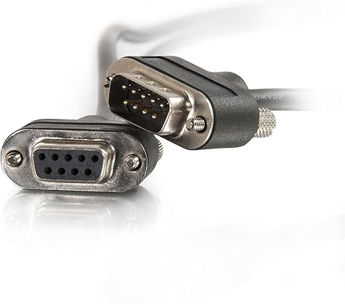 Miniatura 4 de C2G 52187 Serial RS232 DB9 - Cable de módem nulo con conectores de perfil bajo MF, clasificación CMG en la pared, color negro (15 pies, 15.0 ft)