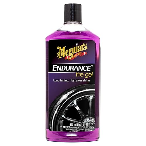 Meguiar’s Endurance Tire Gel, G7516, Premium Tire Shine Gel for a Lasting Glossy Finish, Helps Keep Tires Looking Deep Black and Clean, Top Christmas Gift Ideas for Car Guys and Girls, Purple, 16 Oz