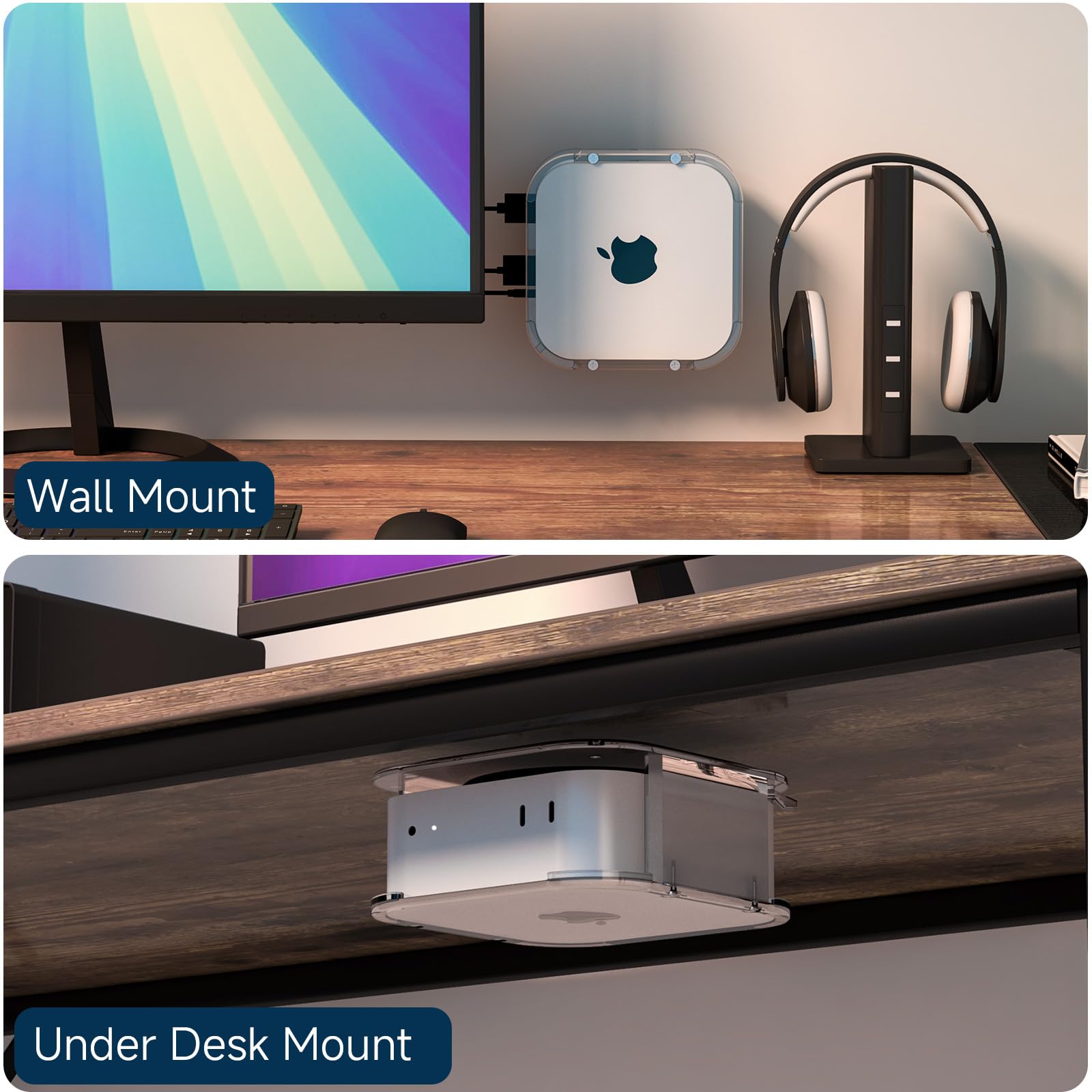 CsCzLuzION クリアータイプ デスク下マウント　Mac mini M4 Amazon.co.jp: CaSZLUTION クリアアクリル壁/デスク下マウント