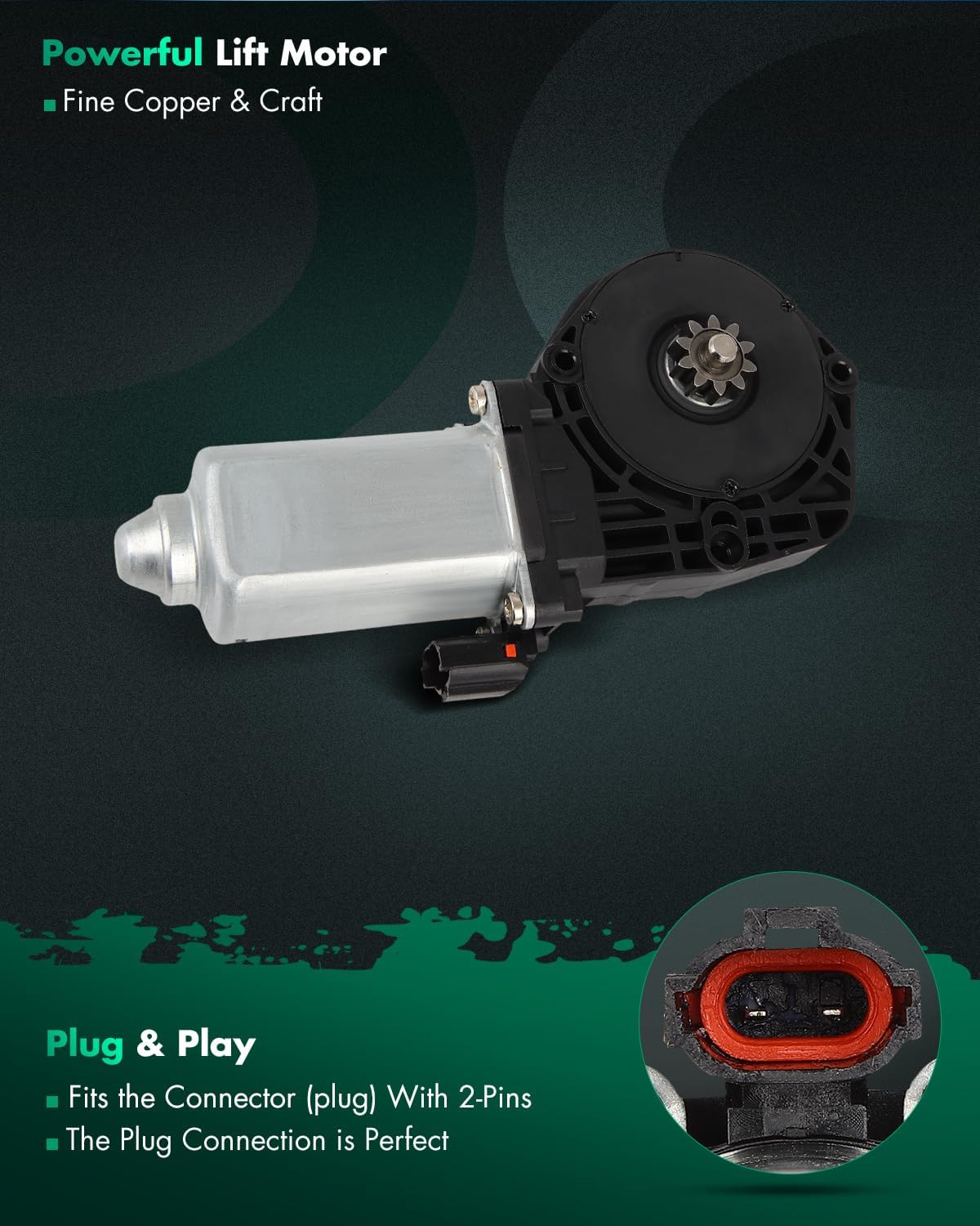 SCITOO Front Right or Rear Left Power Window Regulator Motor Fit for 2000-2005 for Ford for Excursion,2000-2010 for Ford for F-250/350/450/550 Super Duty,742-261