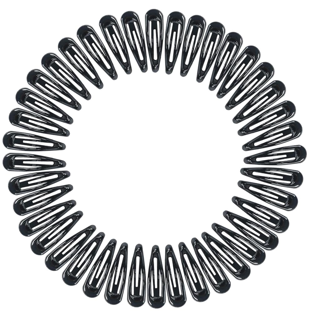 30,60 80 Pack Black 2 Inch Women Metal Snap Hair Clips Accessories No Slip Hair Barrettes Girls Women Hair Accessories (Black-1 40PCS)