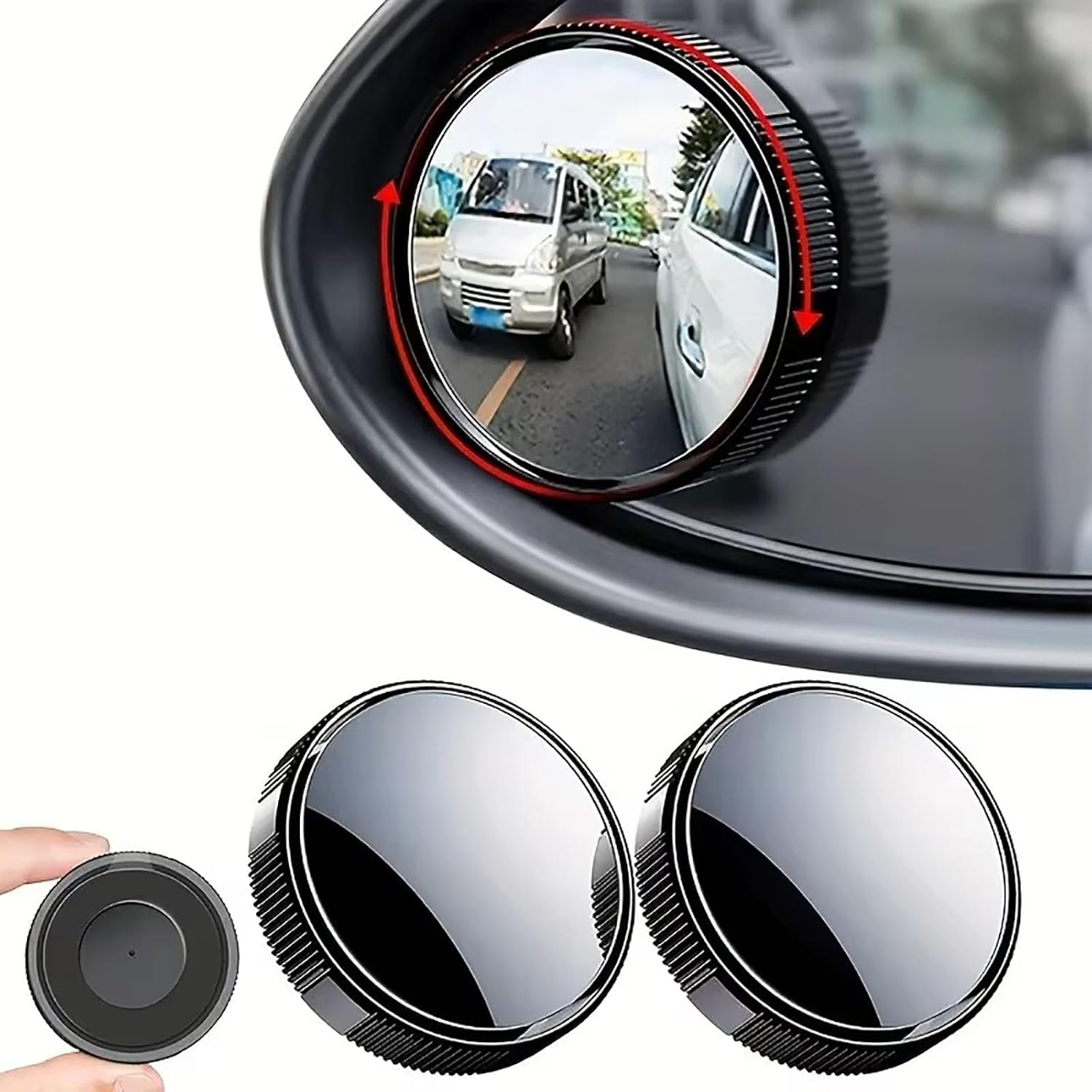 2Pcs Car Blind Spot Mirrors 360° Wide Angle Suction Cup Rearview Mirrors Auxiliary Convex Mirror For Dacia For Sandero