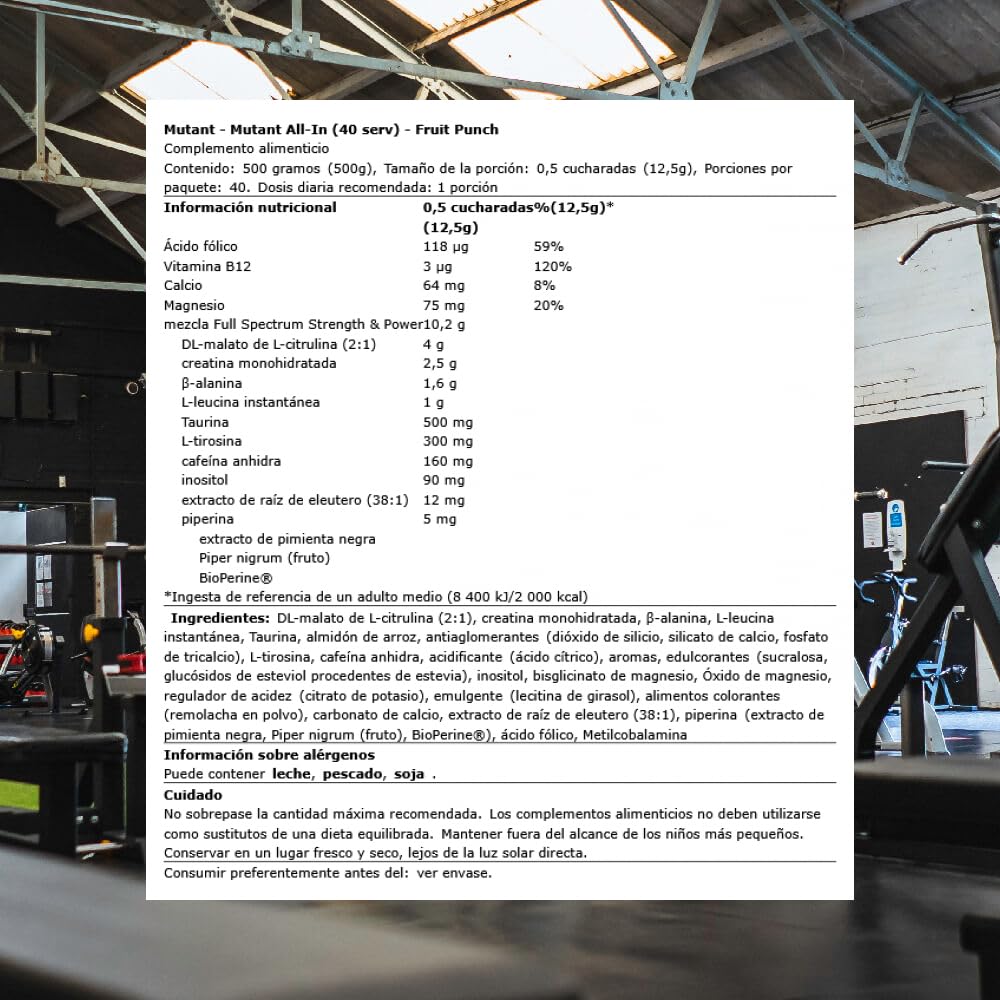 Mutant Mutant All-In (40 serv) Fruit Punch - Przedtreningówki - Wzmacniacz przedtreningowy