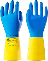 antools Heavy-Duty Neoprene Rubber Chemical Resistant Gloves - Acid Alkali Hazmat Protection for Cleaning Dishwashing Large