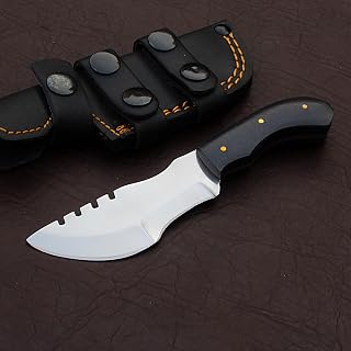 Handmade Tracker Knife - Full Tang Fixed Blade Hunting Knife with Sheath Horizontal Carry Knife Scout Carry Knife with Sheath Knives for Men (Milky)