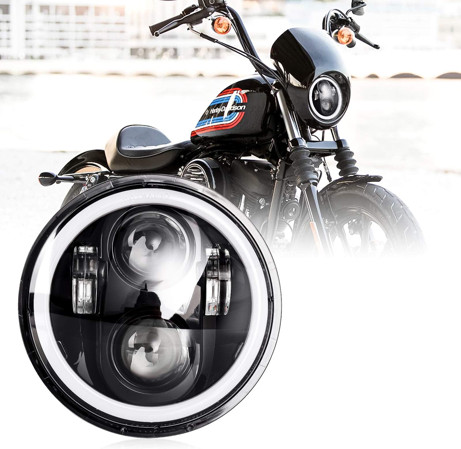 5.75 Inch Blue LED Headlight 5.75 Inch Blue LED Motorcycle Headlight ...