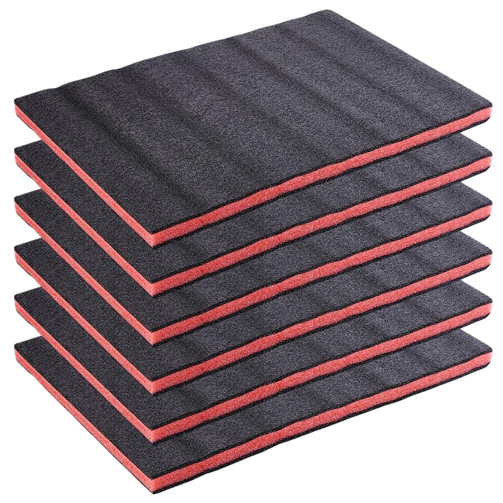 NBEADS 6 pz Inserti In Squelliuma per Cassetta Degli Attrezzi, Fogli di Squelliuma Solida Rettangolari per Rivestimento di Cassette Degli Attrezzi per Cassettiere, 30x44cm, Nero