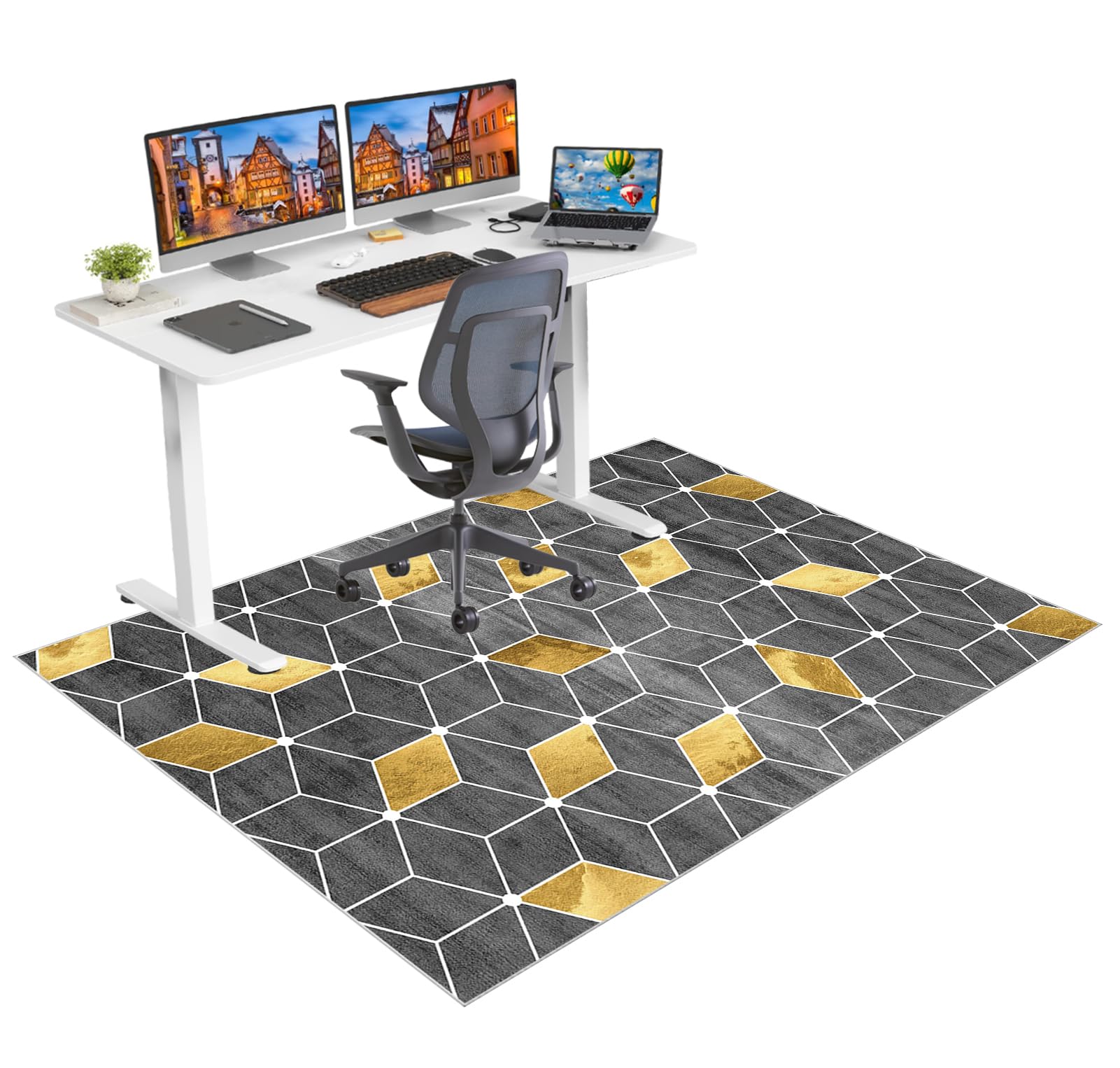 Tappetino Salvapavimento Antiscivolo, Tappeto per Sedia Ufficio per per Pavimenti in Legno Duro, Tappeto Gaming pavimento, Tappetini di Protezione per Pavimento per Parquet e Laminato 120 x 140 cm