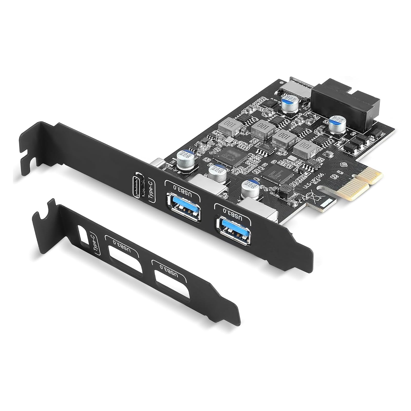Karta rozszerzeń PCIe USB z 2 gniazdami USB-a i gniazdem USB 3.0 typu C