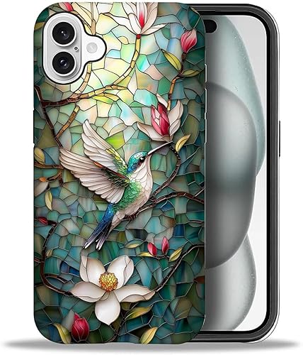 Miniatura 91 de DAIZAG Funda compatible con iPhone 11 Pro Max, hermosa carcasa rígida híbrida de plástico TPU con diseño de pájaro colorido + funda protectora de