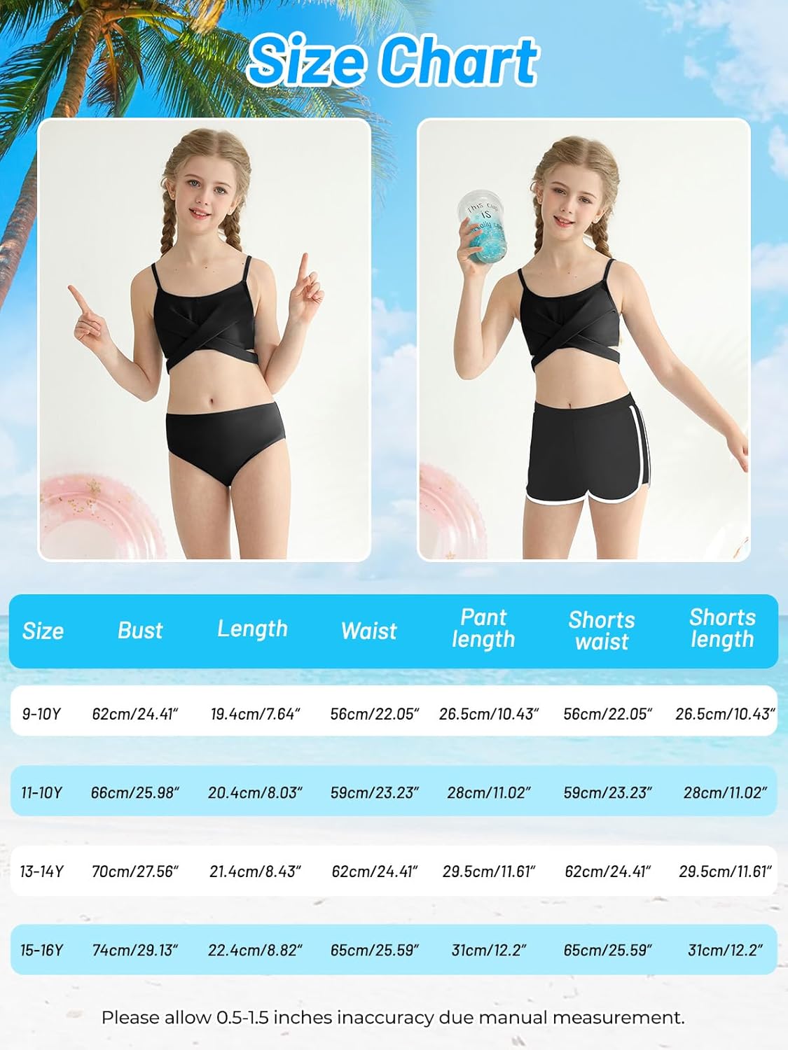 Girl's 3 Piece Bikini Set Cross Strap Swimsuits for Girls Bathing Suit with Shorts Teen Swimwear Swimming Suit - Image 5