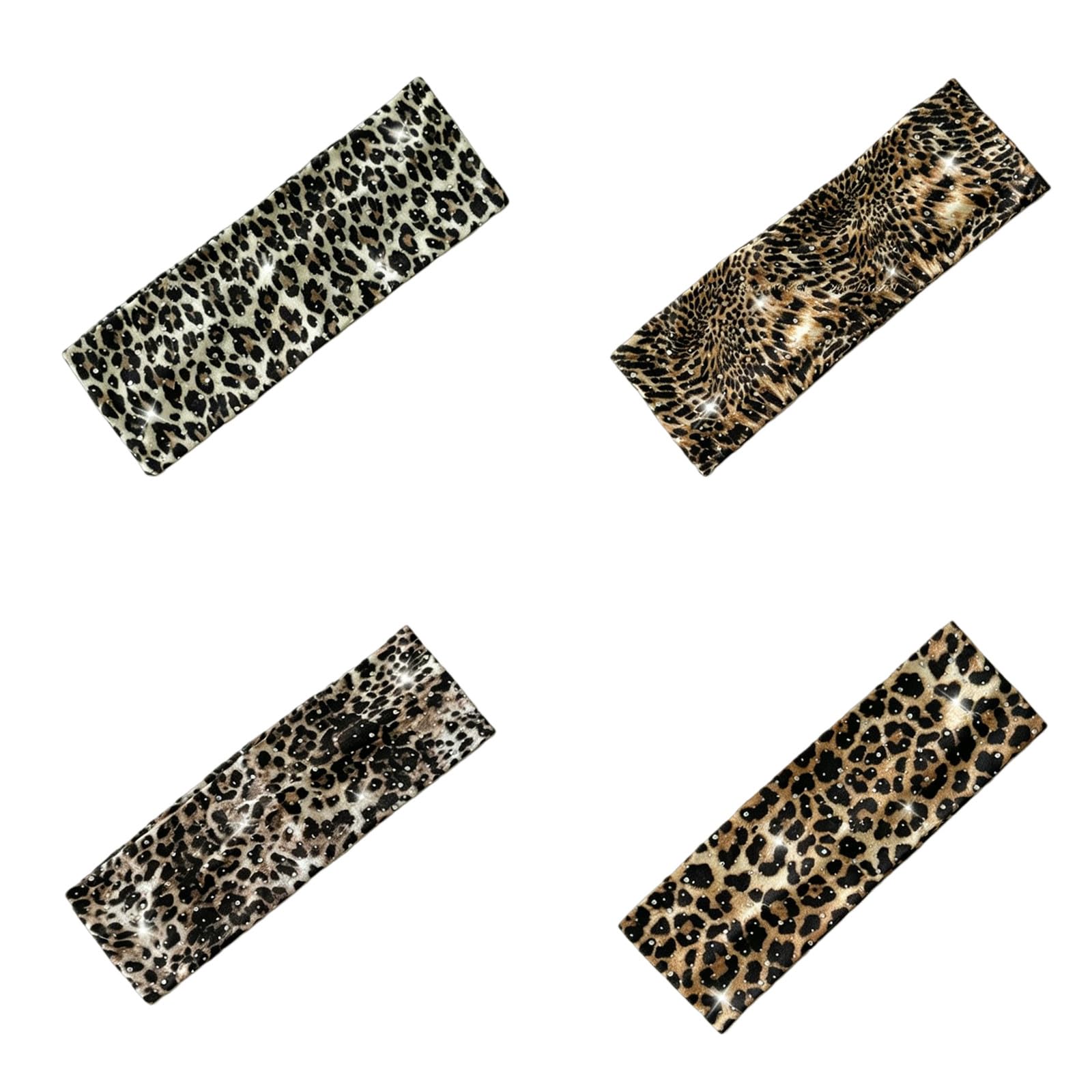 CYUCHENC wide headband 4 Pack Leopard Print Perm Hairbands Retro Fashion Hot Girl Headbands Brim Elastic Breathable Sports Headbands-3-four