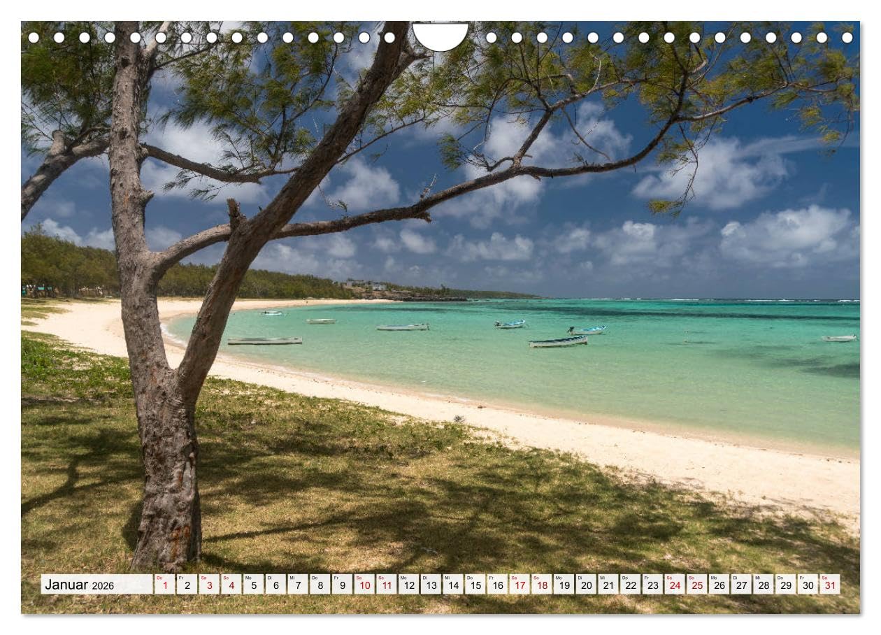 Traumstrände auf Mauritius (Wandkalender 2026 DIN A4 quer), CALVENDO Monatskalender: 12 Traumstrände im Inselparadies Mauritius (CALVENDO Orte)