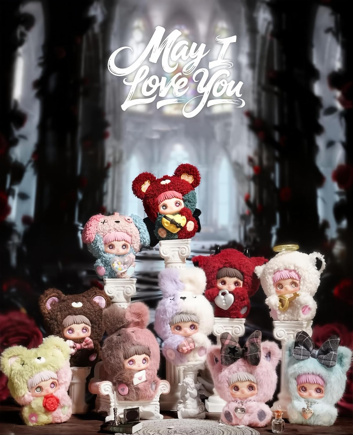 MayMei May I Love You Series Plush Blind Box – Colorful Design with Accessories Soft Touch Mascot Keychain Style for Home Décor Randomly Includes 1 of 10 Collectible Characters (Single Box Packaging)