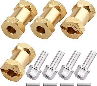 4PCS CrazyHobby Brass RC 12mm Wheel Spacers Extensions Wheel Hubs Hex Drive Adapter for 1/10 RC Crawler Axial SCX10 & SCX10 II 90046 D90 (20mm)