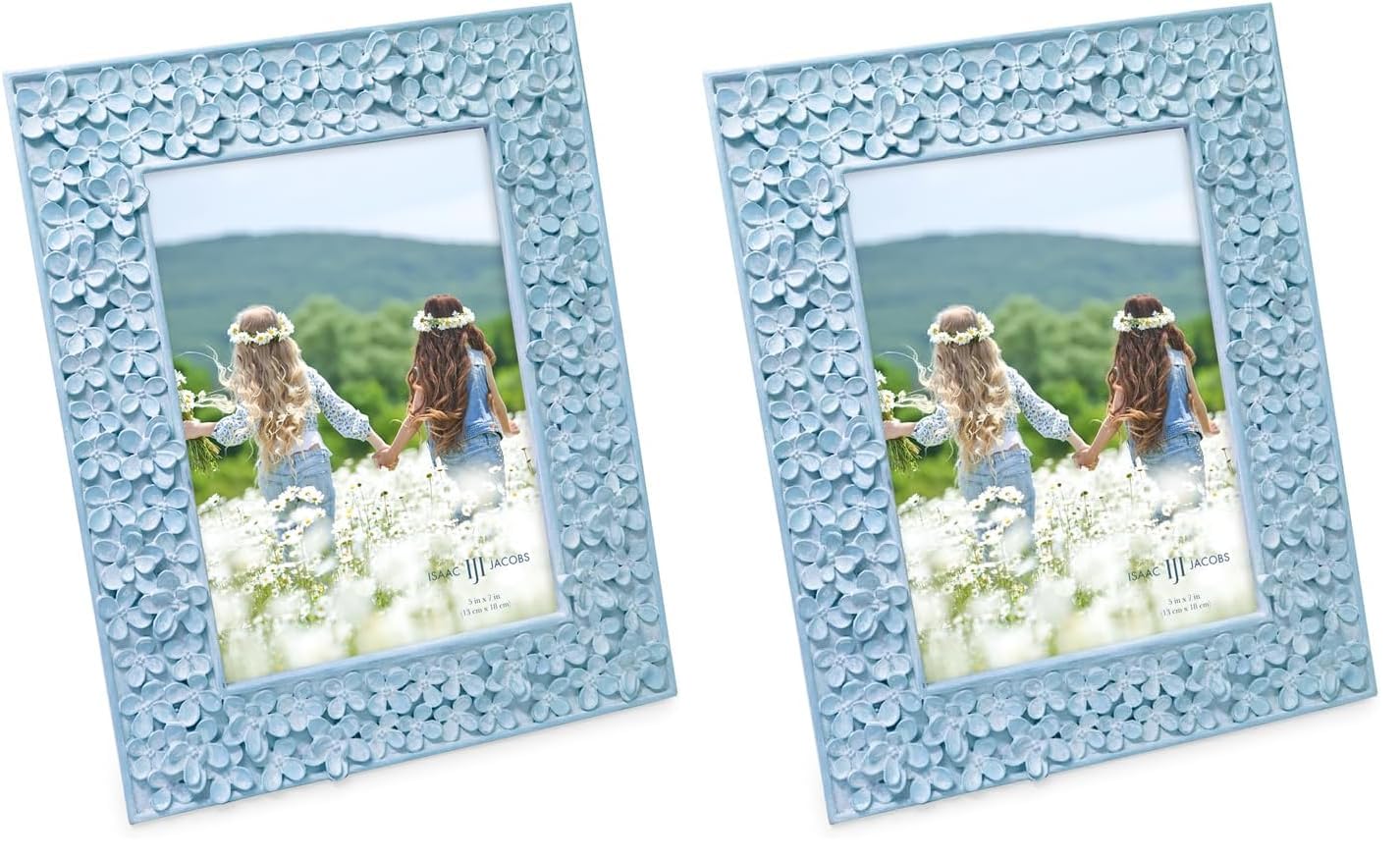 Isaac Jacobs Floral Resin Picture Frame - Blue -9