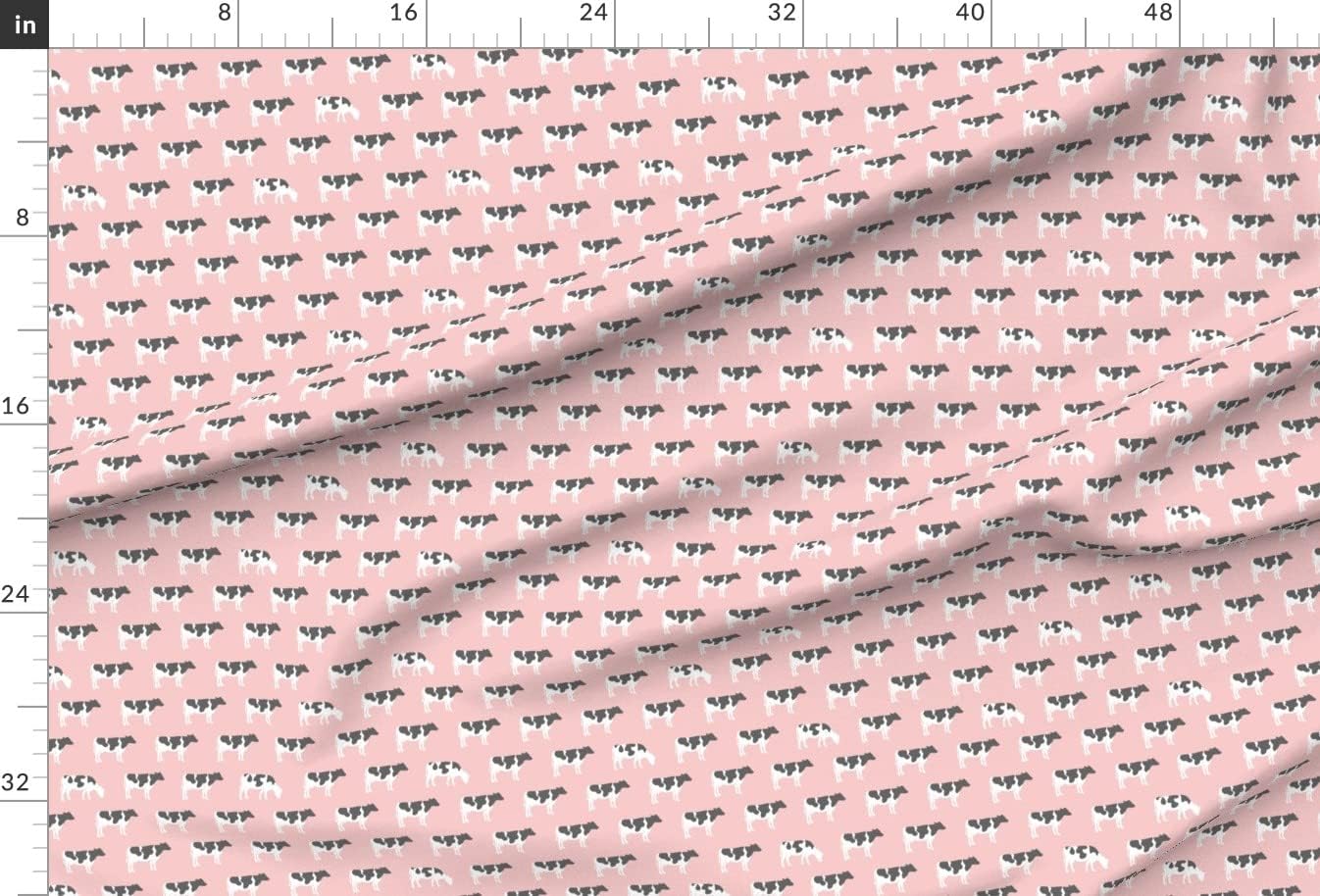Spoonflower Fabric - Cows Pink Farm Girl Cow Nursery Country Printed on Minky Fabric by The Yard - Sewing Baby Blankets Quilt Backing Plush