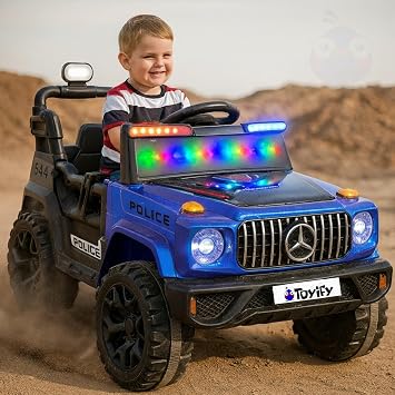 Battery Operated Jeep for Kids 1,2,3,4,5,6 Years | Electric Car for Kids | Ride on with Music & Light Electric Car Jeep for Boys Girls | Birthday Gift