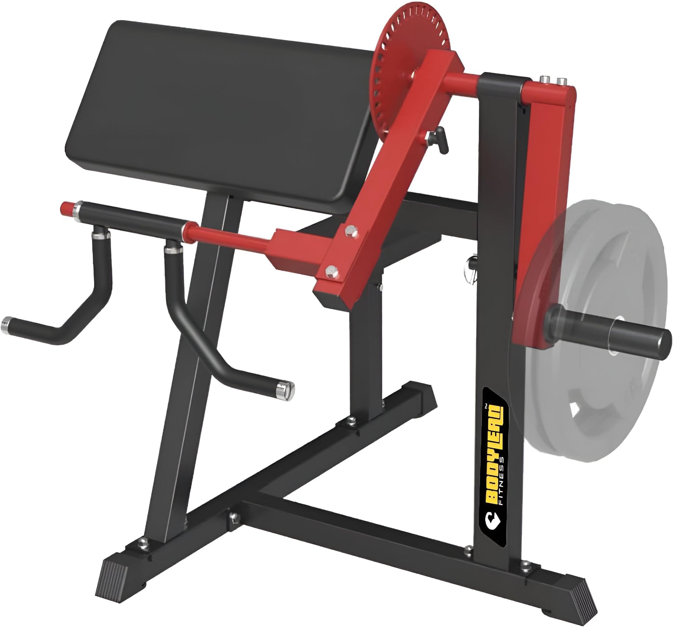 BODYLEAN FITNESS Mild Steel Tricep Curl Machine , Plate Loaded Bicep Curls Extension Machine 2 In 1 Exercise Equipment,Home Gym Machine,Strength & Muscle In Your Upper Arms,Improve Performance, Black