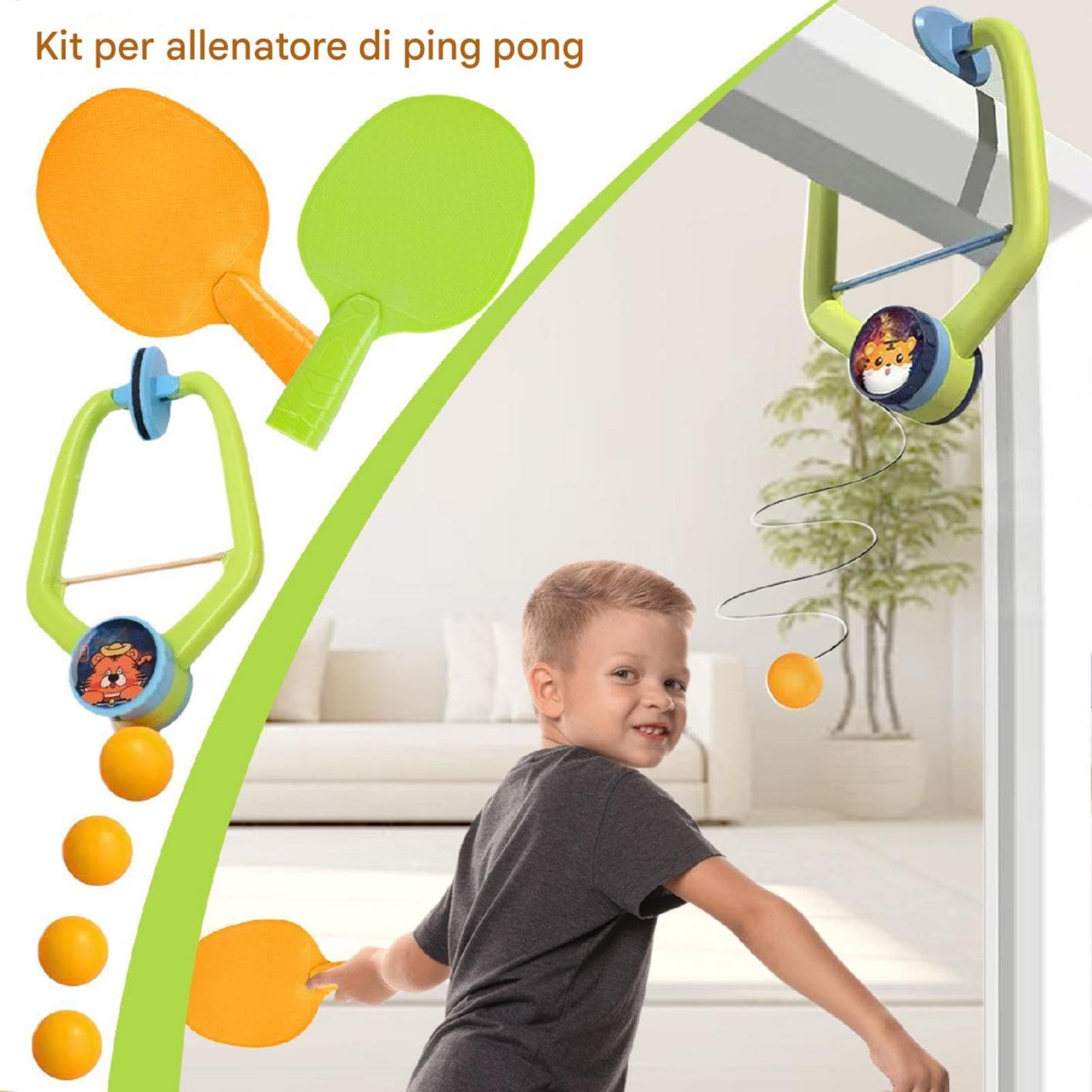 Indoor Table Tennis, Hanging PingPong, Doorway Table Tennis, PingPong Game, Table Tennis Trainer, Portable and Convenient Adjustable Doorway Design for Kids Boys Girls Home, School