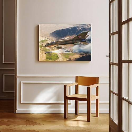 Miniatura 8 de RIUFIN Póster vintage de aviones militares de la Segunda Guerra Mundial MIG-21 de 24 pulgadas de largo x 16 pulgadas de ancho, imagen para