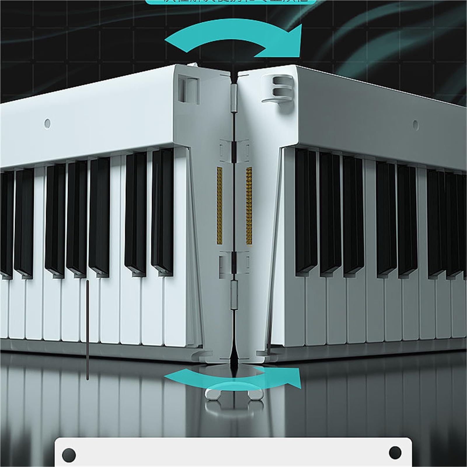 Tastiera Digitale Per Principianti Pianoforte Elettronico Portatile Pieghevole 88 Tasti Pianoforte Elettronico MIDI Ispessito(White)