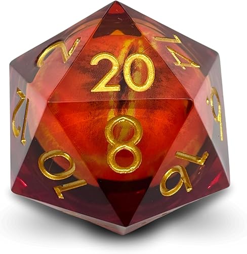 Miniatura 10 de Sage's Portal Dados de ojos de núcleo líquido de 1.299 in D20 con núcleo de vidrio para DND Dungeons and Dragons Pathfinder RPG TTRPG (Eye of The