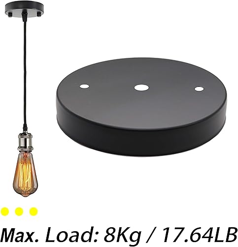 Miniatura 10 de binifiMux Paquete de 2 portalámparas de bronce de 4.7" 4.724 in x 0.787 in Kit de toldo de techo placa de techo base de chasis accesorios de luz