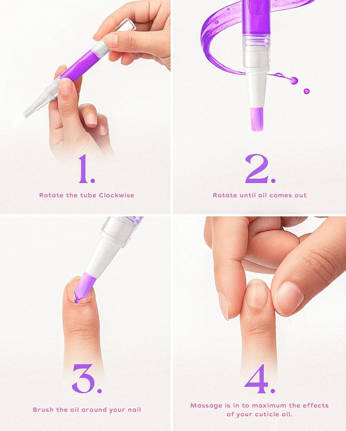 Vegan Cuticle Oil Pen- Nourishing Cuticle Oil for Nails with Natural Plant-Based Ingredients Supporting Healthy Nail Growth- Nail Moisturizing Oil Softens & Hydrates Dry Cuticle- Set of 6